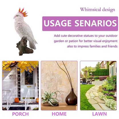 Resin parrot sculpture, garden decoration, outdoor and indoor resin Craftwork