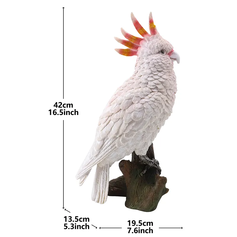 Resin parrot sculpture, garden decoration, outdoor and indoor resin Craftwork