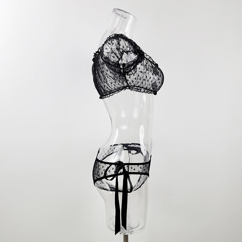 Valentine's day intimates Womens see through Sexy lingerie Two pieces